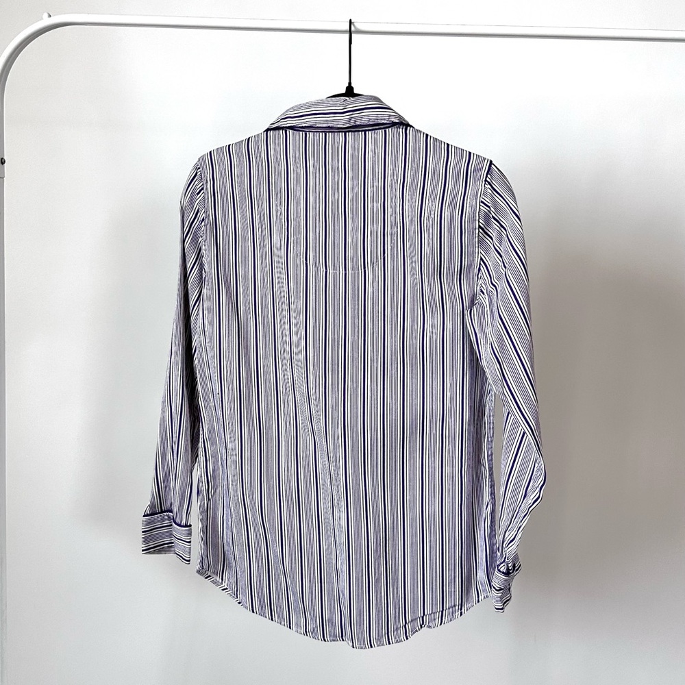 VTG Lauren Ralph Lauren Purple Striped Shirt Casual Button Down Relaxed Fit-XS - Picture 7 of 7